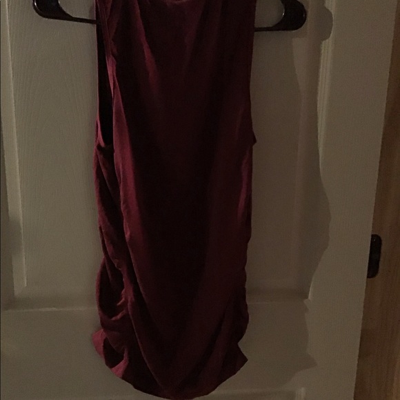 FABLETICS BURGUNDY NWT S ROUCHED TANK TOP - Picture 3 of 3